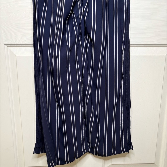 Monique Lhuillier navy and White Striped Jumpsuit sz 10 - Picture 10 of 15